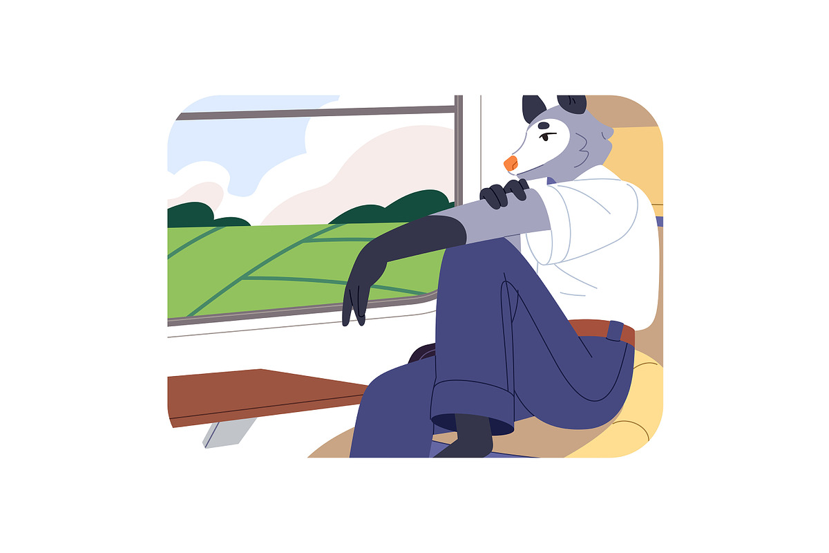 Anthropomorphic animals travel set, an Animal Illustration by PaperTrident (Photo 10 of 12)
