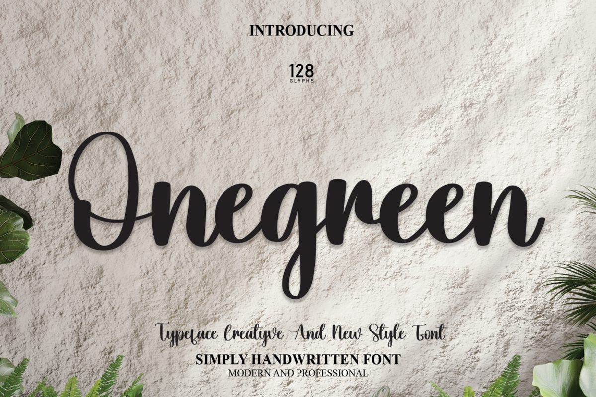 Onegreen | Script Font, a Script Font by Scratchones (Photo 1 of 7)
