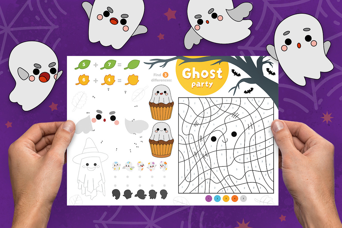 Halloween Activity Playmats for Kids, a Seasonal Illustration by Ksenya Savva (Photo 3 of 6)