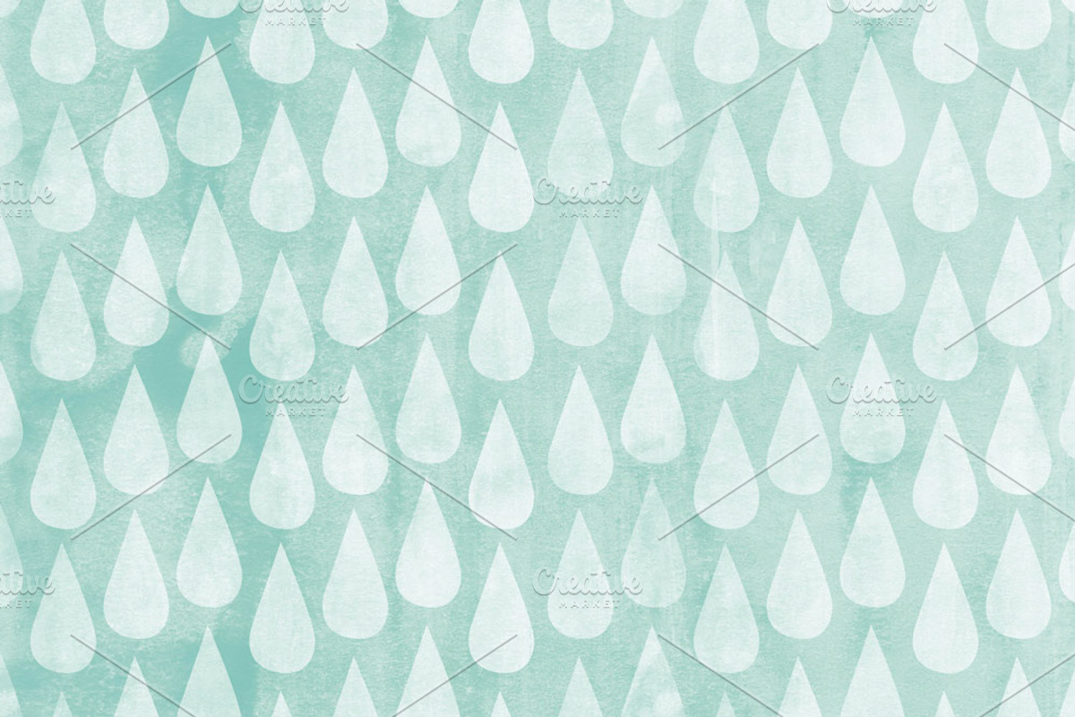 Gentle Rain Watercolor Digital Paper preview 4