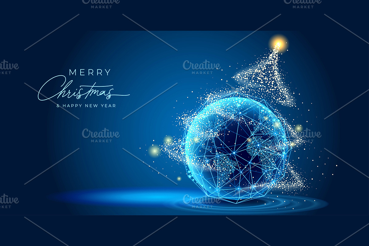 Cyber Christmas Vector Background, a Wallpaper Graphic by Valenty (Photo 1 of 3)