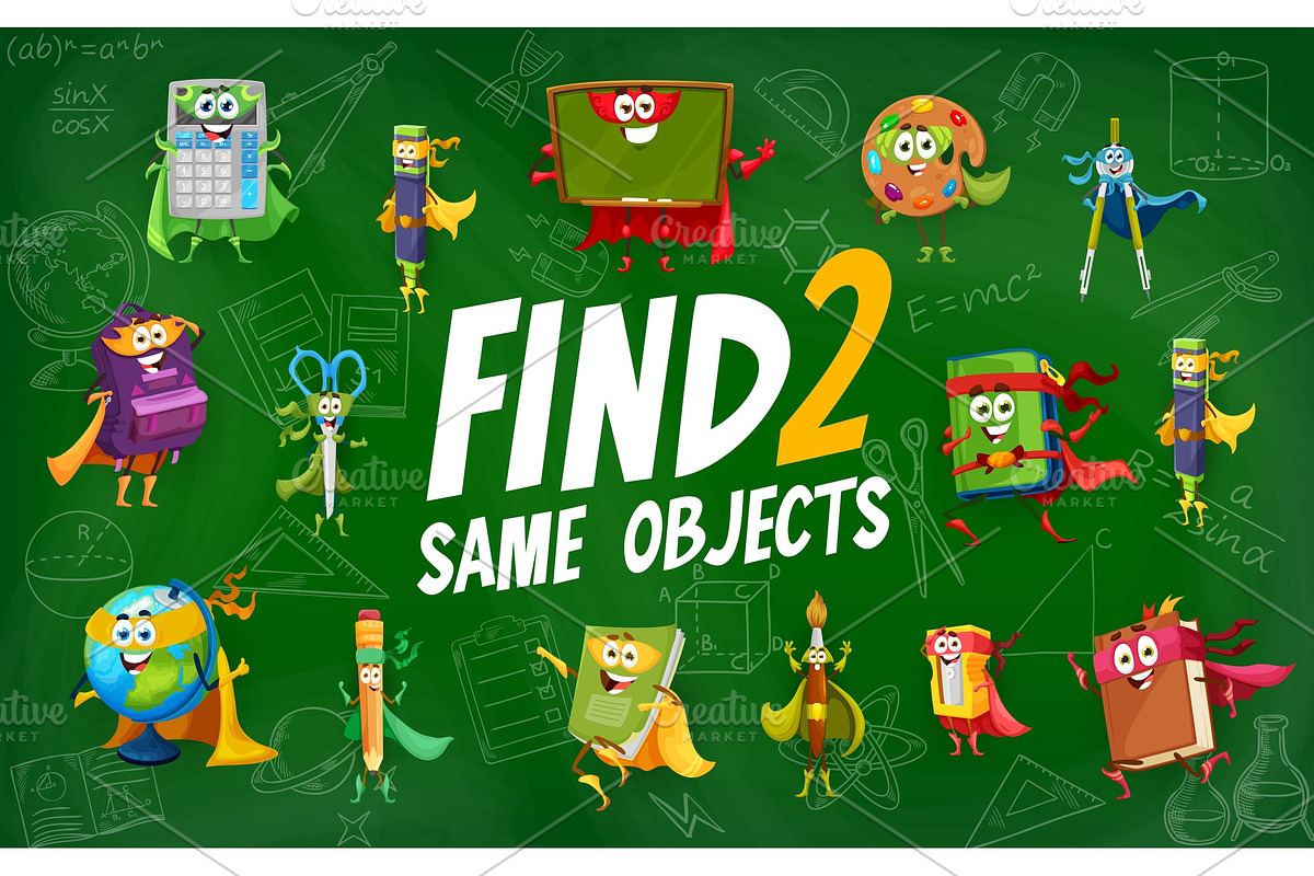 Find two same superhero characters, an Education Illustration by Vector Tradition (Photo 2 of 3)
