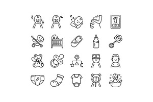 20 Baby Icon Set