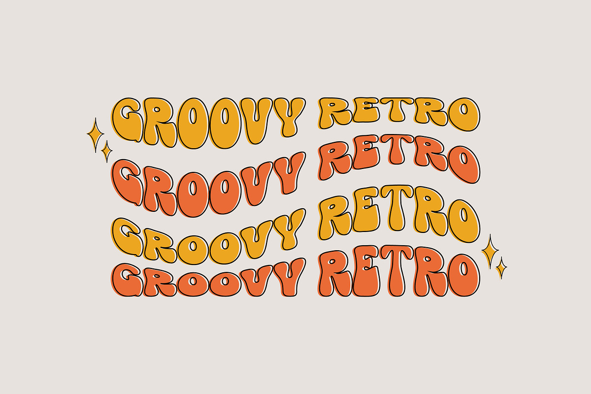 Groovy Orange - Groovy Retro, a Symbol Font by tebaltipislab (Photo 7 of 15)