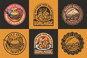 Set of vintage food retro labels, a Branding & Logo Template by Billah Hub