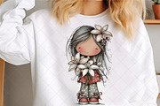 Flowers And Girls Clipart, an Illustration by SinaCreation (Thumbnail 5 of 6)