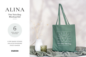 ALINA The Tote Bag Mockup Set, a Packaging Mockup by Cuoco