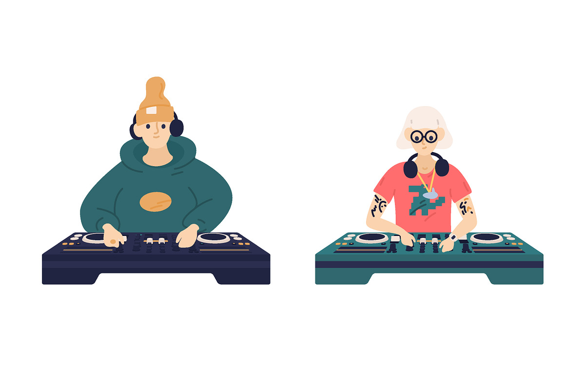 People make music. DJ set, a Person Illustration by Good Studio (Photo 4 of 5)