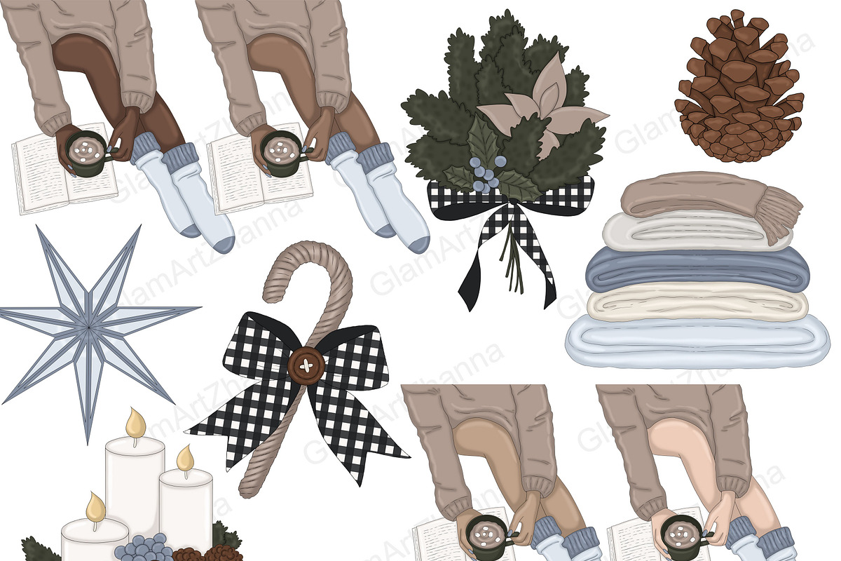 Cozy Season Clipart, a Seasonal Illustration by GlamArtZhanna (Photo 2 of 6)