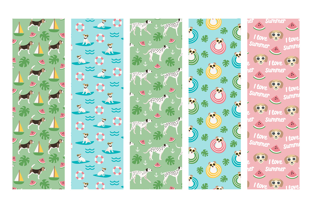 Funny colourful summer dog patterns, a Pattern Graphic by RevolutionizZed (Photo 8 of 9)
