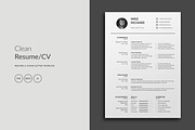 Clean Resume/CV, a Resume Template by Creatune (Thumbnail 1 of 3)