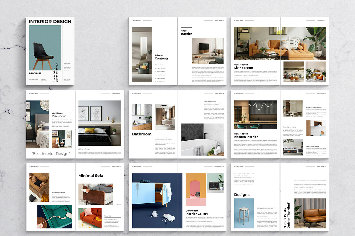 Minimal Interior Design Brochure, a Brochure Template by DesignCrest