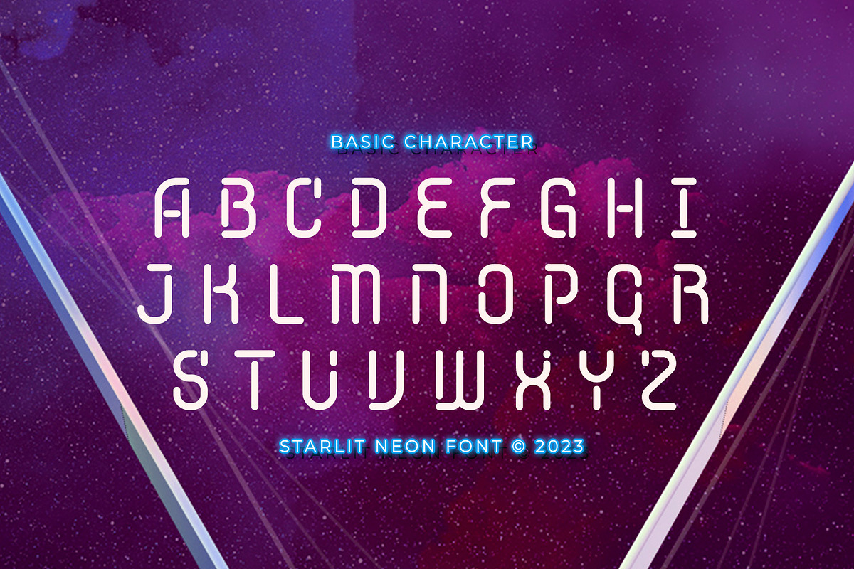 Starlit Neon, a Symbol Font by Ditatype (Photo 7 of 10)