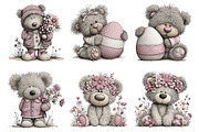 Whimsical easter teddy bear clipart, an Illustration by SinaCreation (Thumbnail 4 of 11)
