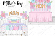 Mother's Day Pastel Scene, a Seasonal Illustration by GlamArtZhanna (Thumbnail 3 of 3)