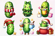 Christmas Kawaii Pickles Clipart, an Illustration by Dream Creation (Thumbnail 6 of 7)