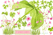 Pink&Pretty-wreaths+elements, an Illustration by watercolorwild.graphics (Thumbnail 7 of 10)