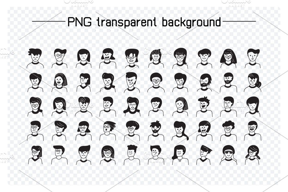 Human Face Avatars Illustration Set, a Person Illustration by Designfour (Photo 3 of 8)