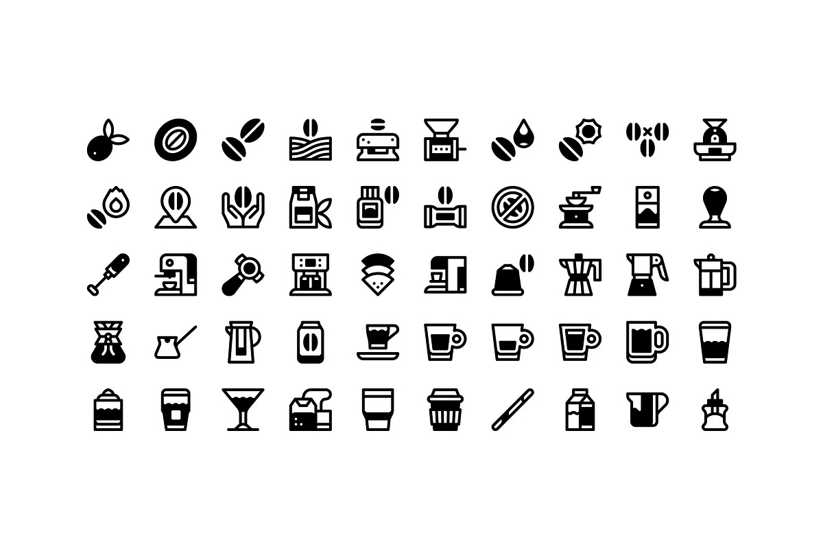 50 Coffee Icons, an Outline Icon by Side Project (Photo 3 of 8)