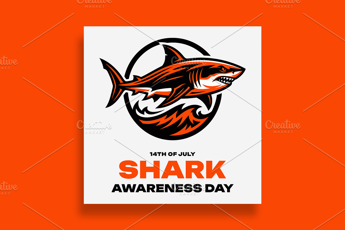 Shark Awareness Day Banner Template, a Social Media Template by nandinigraphics (Photo 1 of 4)