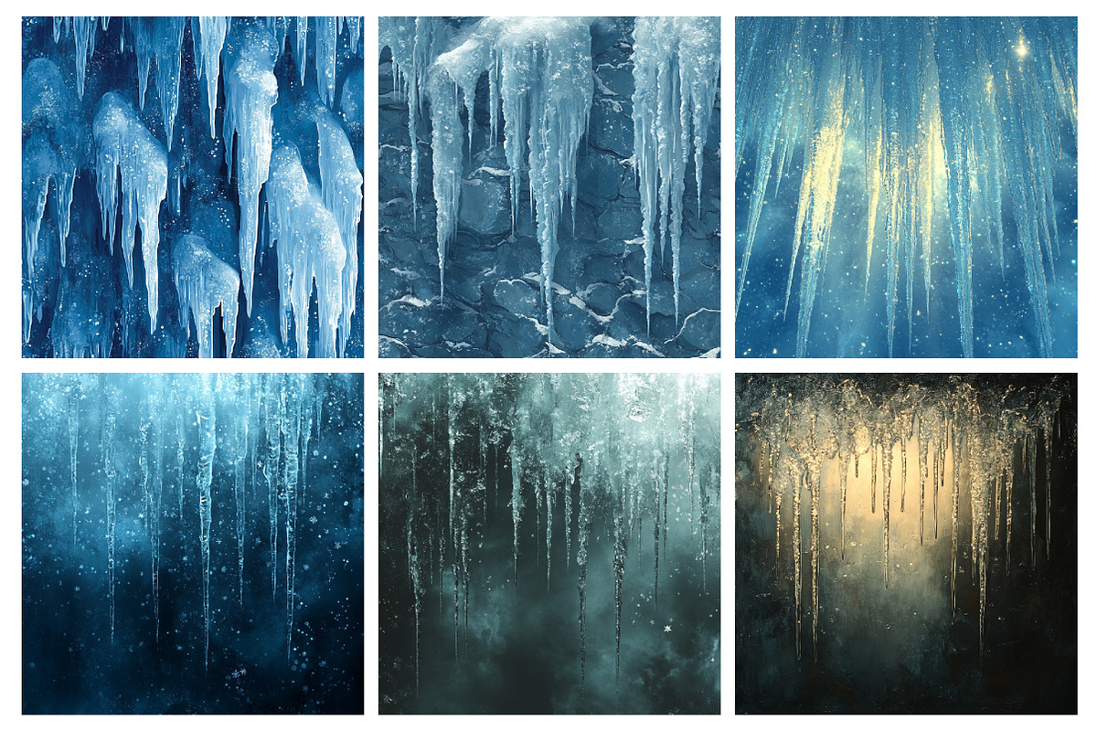 Frozen Icicles Digital Paper, an Illustration by RobertsArt (Photo 7 of 7)