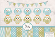 Vintage Boys Owl Vectors & Papers, an Animal Illustration by Amanda Ilkov (Thumbnail 1 of 3)