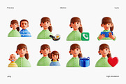 Mother 3D Icon Set, a Characters & Person 3D Model by Eklip Studio (Thumbnail 3 of 3)