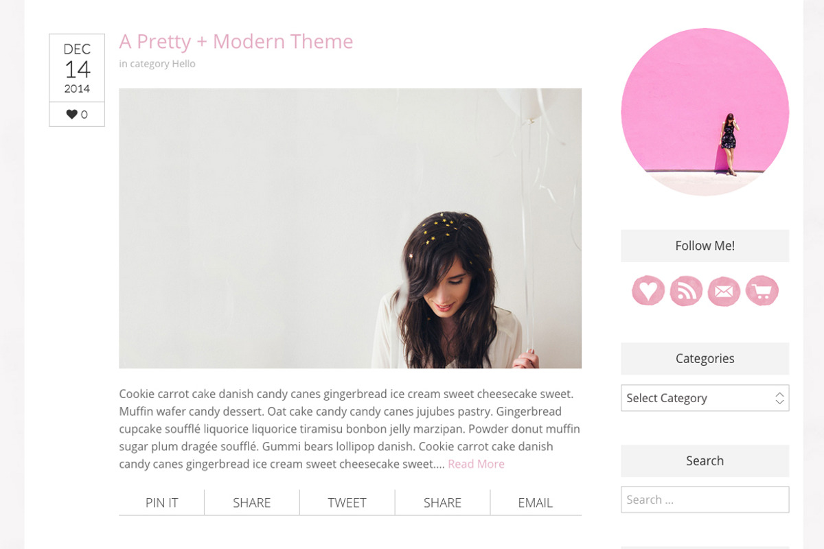 The Jasmine Feminine Wordpress Theme, a WordPress Template by angiemakeswebsites (Photo 3 of 5)