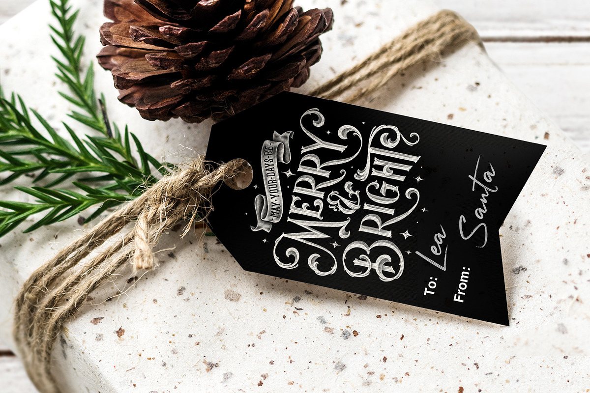 Merry & Bright – Christmas Gift Tags, an Illustration by Aurelie Maron (Photo 2 of 5)