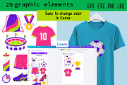 Football Match Vector Clipart Pack, a Sport Illustration by NataKa (Thumbnail 3 of 4)