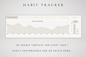 Digital Monthly Habit Tracker