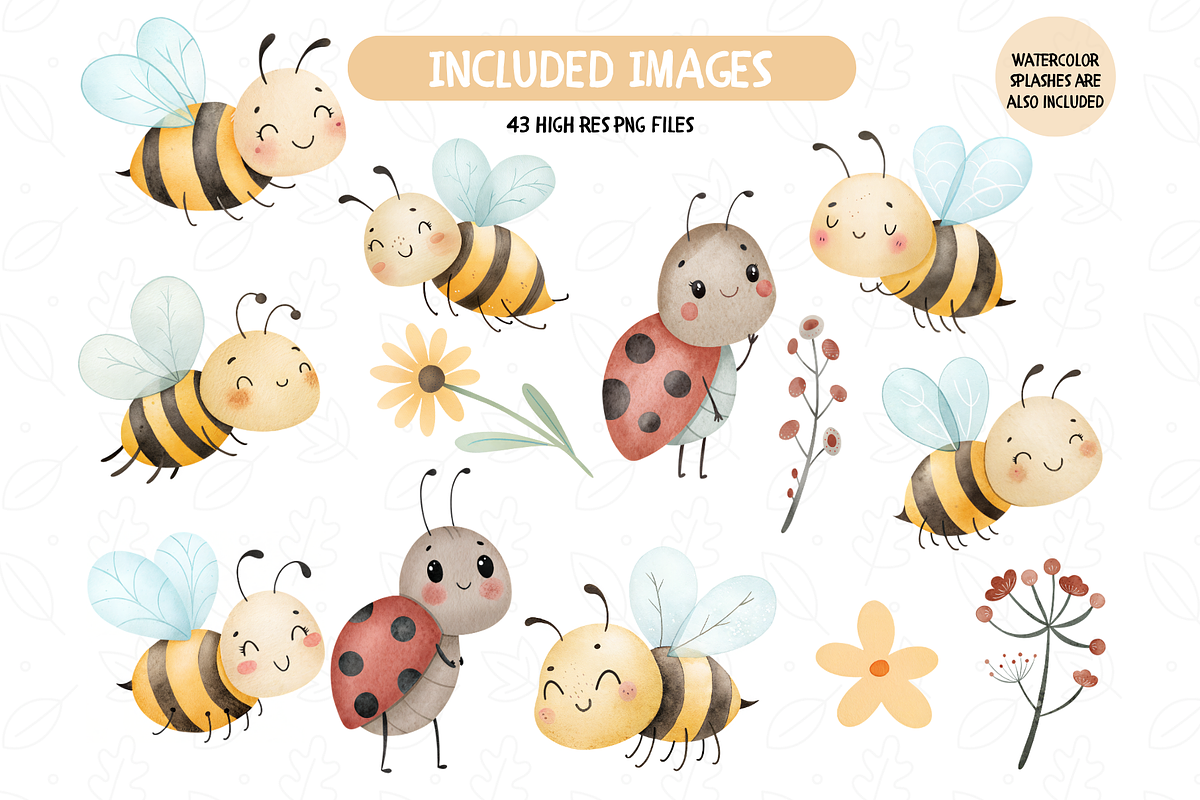 Cute Little Love Bugs Clipart, an Illustration by TatiMockup (Photo 3 of 5)