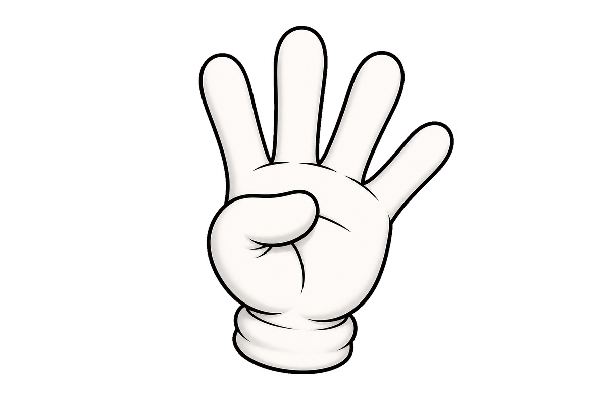 Cartoon glove hand showing number, an Object Illustration by ZinetroN (Photo 1 of 3)