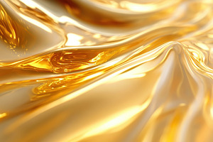 Golden fabric flows with soft curves, a Photo by Tanuart