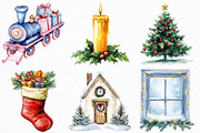 Watercolor Christmas Time Clipart, an Illustration by Craft Nest (Thumbnail 4 of 6)