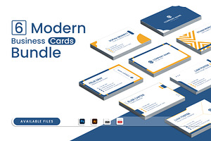 6 Modern Business Card Bundle, a Business Card Template by Artnivora.Std