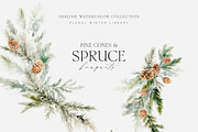 FLORAL WINTER BOX Watercolor Bundle, a Seasonal Illustration by Muse Artist (Thumbnail 83 of 95)