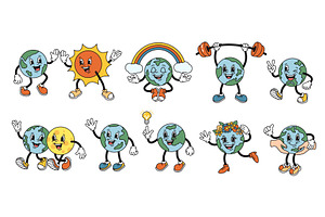 Cartoon planet Earth. Globe mascot, an Illustration by winwin.art
