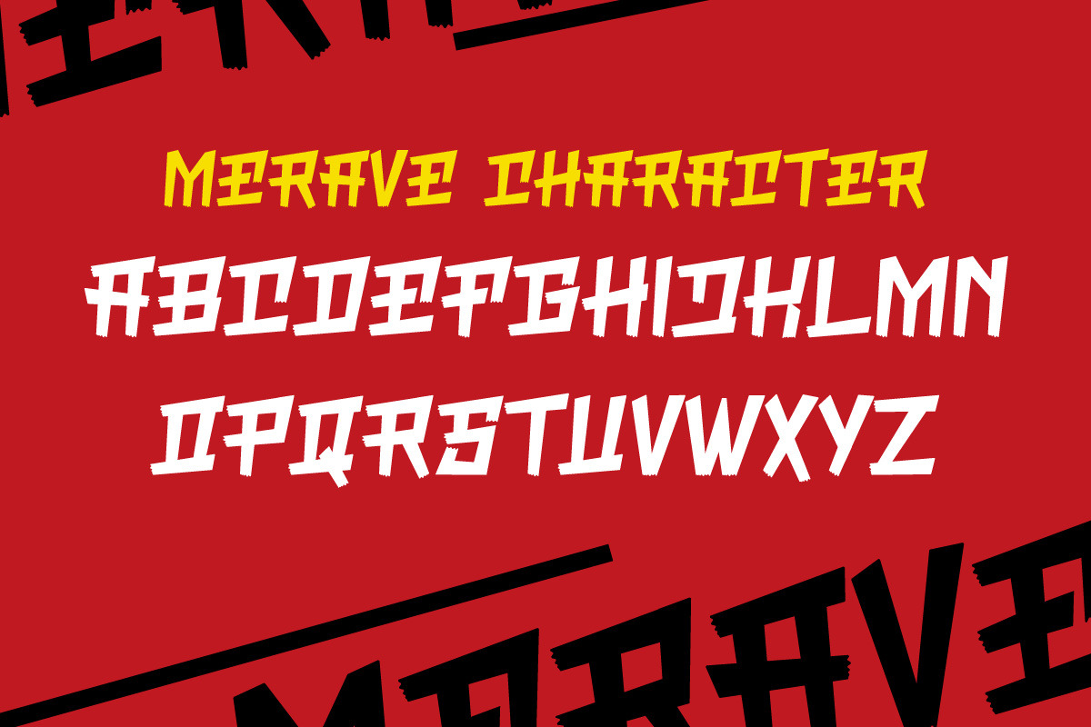 Merave Brush Display Font, a Font by IHDSTD (Photo 3 of 8)