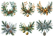 Christmas Garland Clipart Bundle, an Illustration by Designworld (Thumbnail 2 of 5)