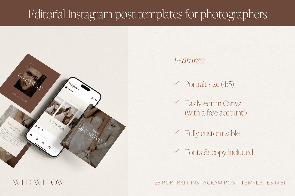 Luxury Instagram post templates, a Social Media Template by Wonderlik Webdesign (Photo 6 of 11)