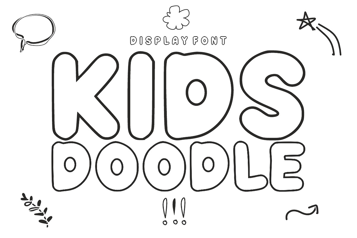 Playful Outline – Outline Font, a Handwritten Font by KiddoGlyphs Studio (Photo 2 of 7)