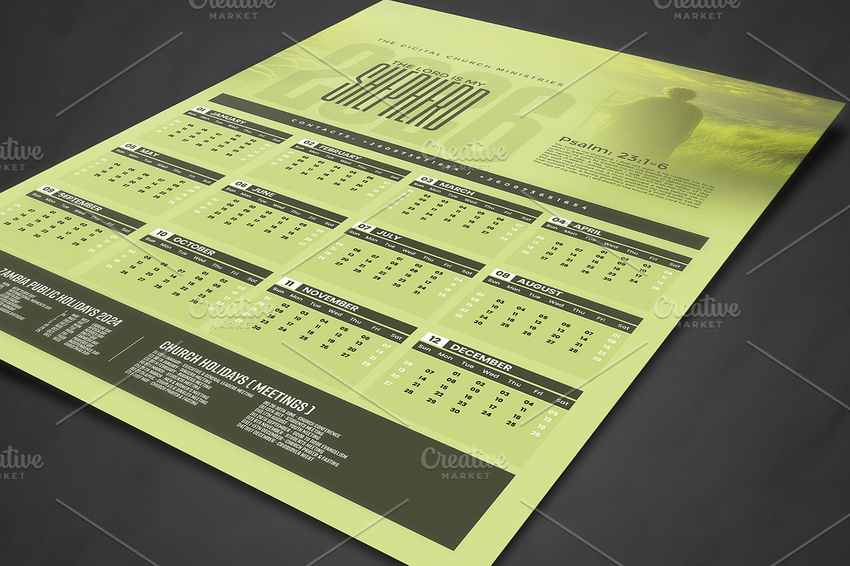 2026 Church Calendar Template, a Poster Template by church flyer templates (Photo 3 of 4)