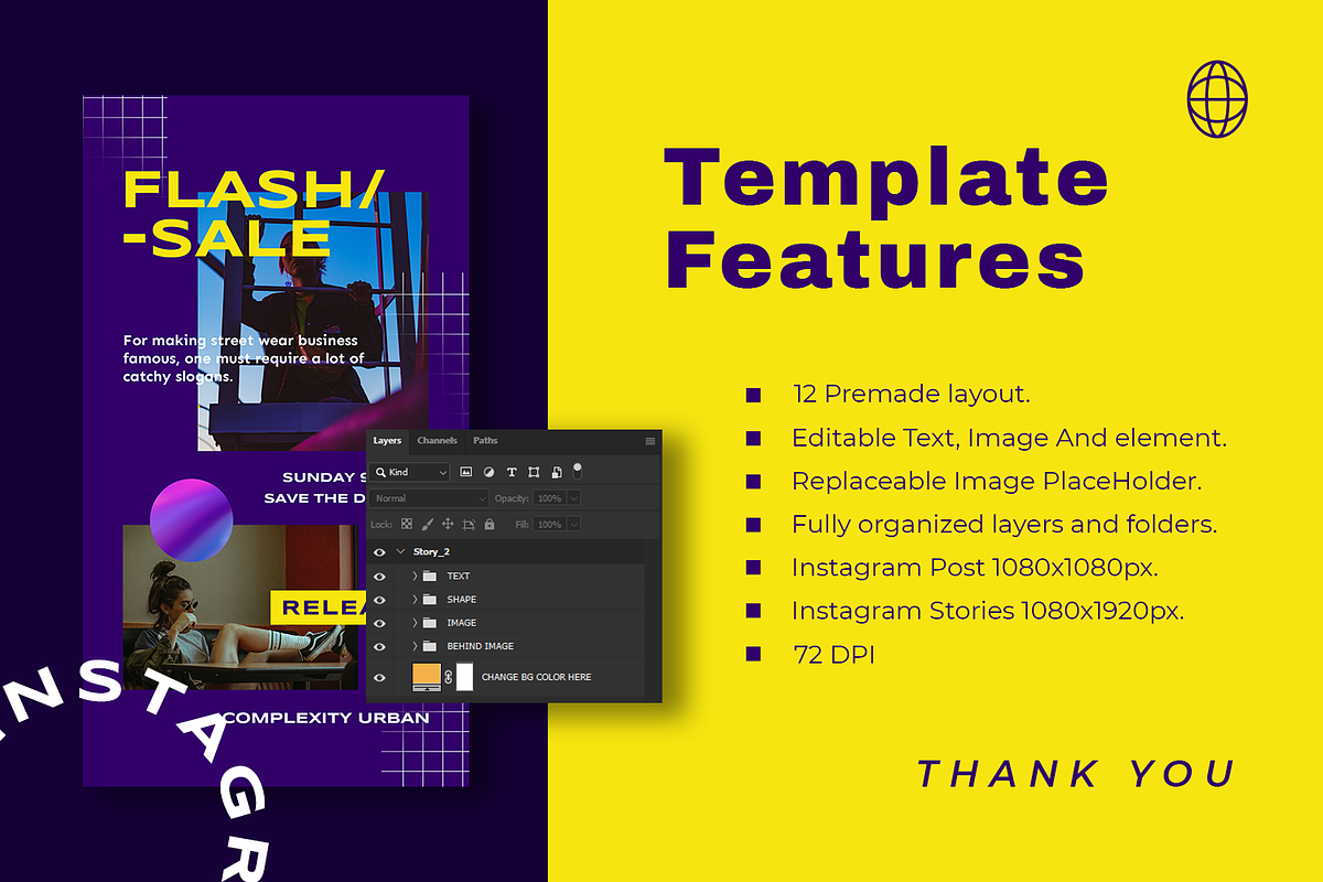 Nemeroa Instagram Template, a Social Media Template by Creatchees.std (Photo 5 of 5)
