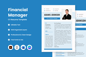 CV Resume Financial Manager V2, a Resume Template by twinstd