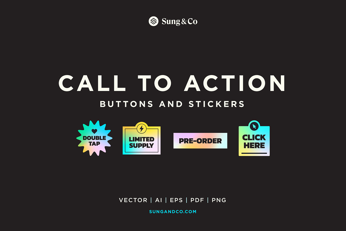 Call to Action Buttons and Stickers, an Email Template by sungandco (Photo 1 of 4)
