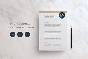 Elegant Rose Gold A4 Resume Template, a Resume Template by Mindful Mapbooks Co.