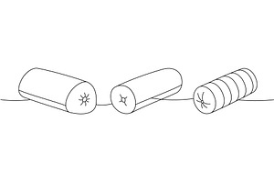 Set of pillows one line continuous, an Object Illustration by GraphiShop