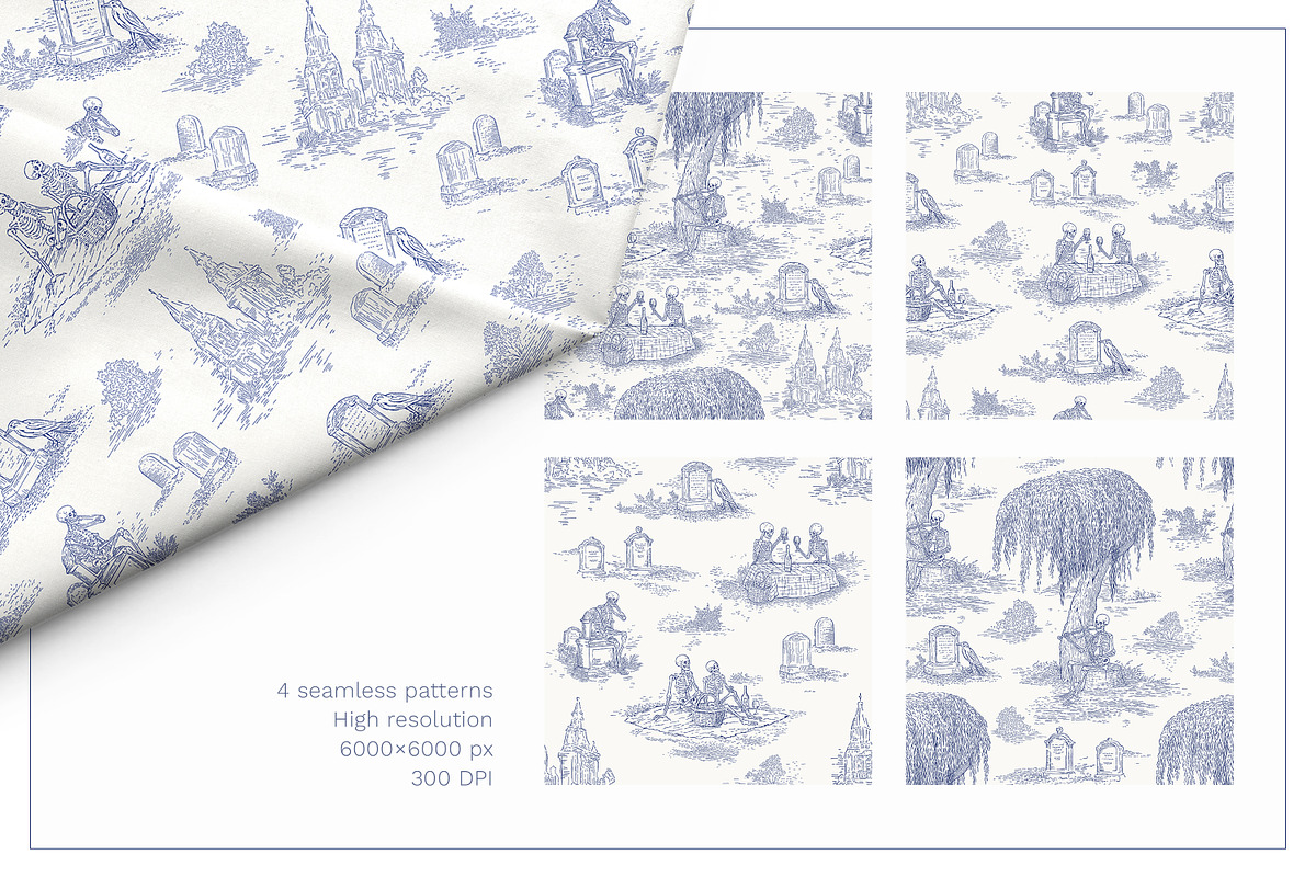 Spooky Toile Halloween Patterns PNG, a Pattern Graphic by Ette Design (Photo 2 of 8)