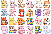 Cute Cat Clipart, an Animal Illustration by Forhadx5 (Thumbnail 5 of 8)